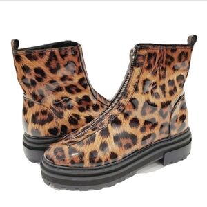 NEW Schutz Maryele Leather Lugged Sole Combat Boots